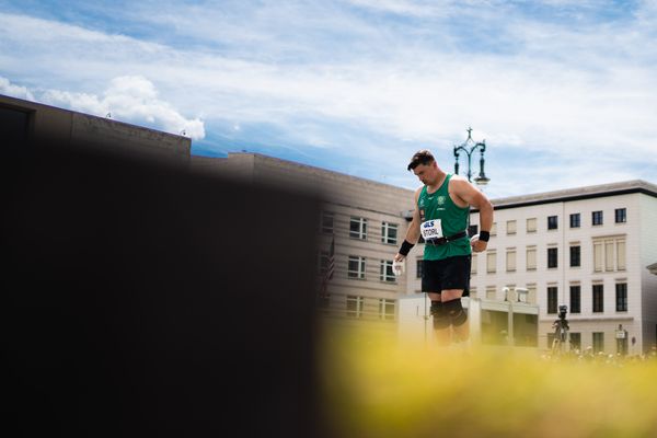 David Storl (SC DHfK Leipzig e.V.) beim Kugelstossen waehrend der deutschen Leichtathletik-Meisterschaften auf dem Pariser Platz am 24.06.2022 in Berlin